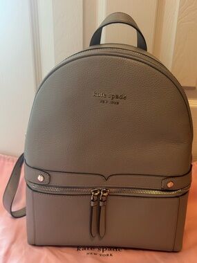 kate spade New York Gray Leather Mini Backpack
